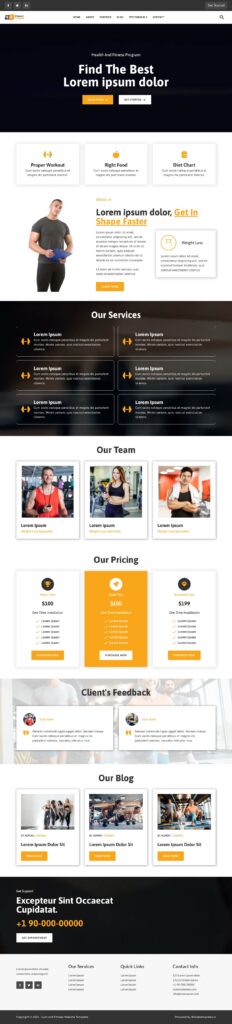 Gym and Fitness Website Template Gym and Fitness Website Template By